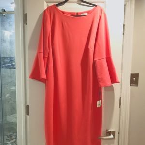 New with Tags.  Calvin Klein Bell Sleeve Dress 18W